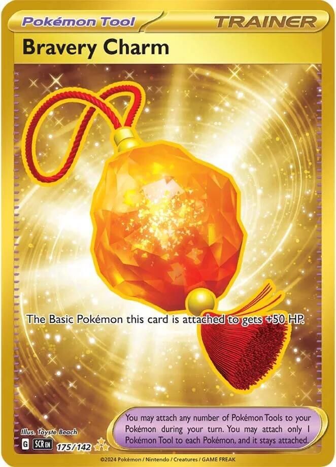 big charm gold card pokemon Bravery Charm UR 134/102 Stellar Miracle main image 1