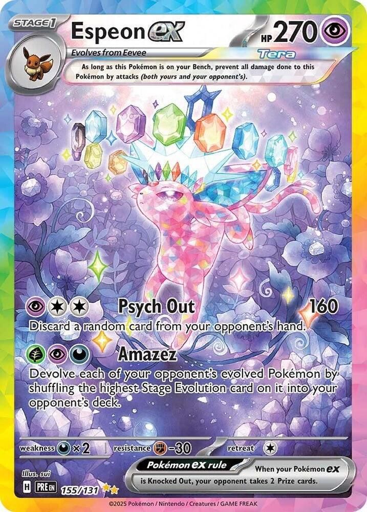 Espeon ex 155 131 - SV: Prismatic Evolutions Real Time Price Data.