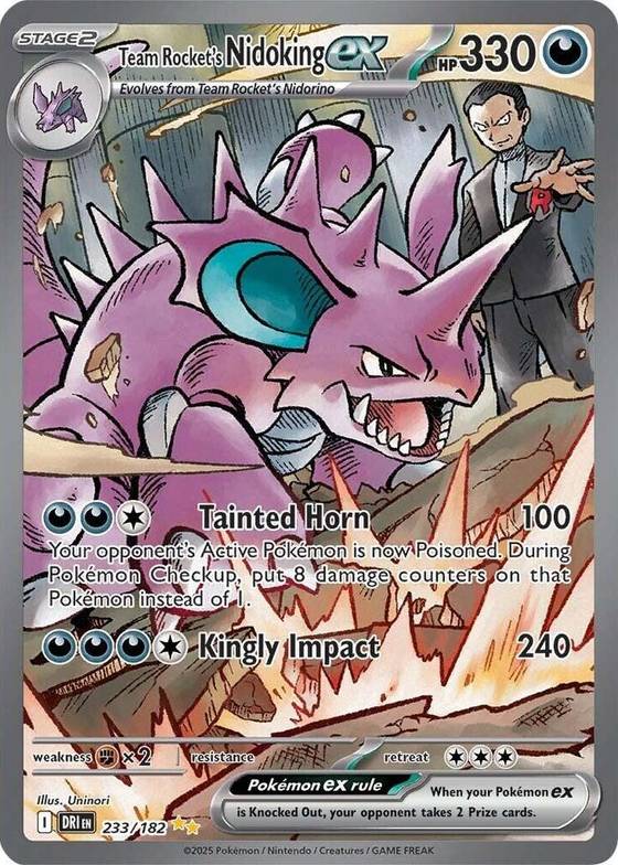 Team Rockets Nidoking ex 233 182 - SV10: Destined Rivals Real Time Price Data. Team Rockets Nidoking ex 233 182 - SV10: Destined Rivals Real Time Price Data.