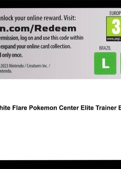 Code Card White Flare Pokemon Center Elite Trainer Box Exclusive - SV: White Flare Real Time Price Data. Code Card White Flare Pokemon Center Elite Trainer Box Exclusive - SV: White Flare Real Time Price Data.