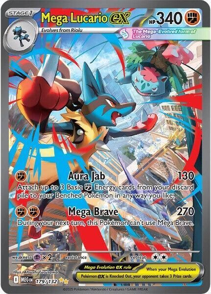 ポケモンカードゲーム MEGA LUCARIO ex MEGA ATTACK RARE Mega Lucario ex 179 132 - ME01: Mega Evolution Real Time Price Data.