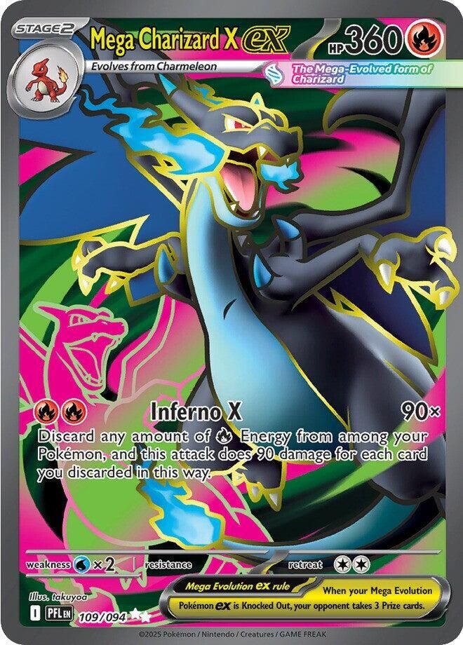 Mega Charizard X ex 109 094 - ME02: Phantasmal Flames Real Time Price Data.