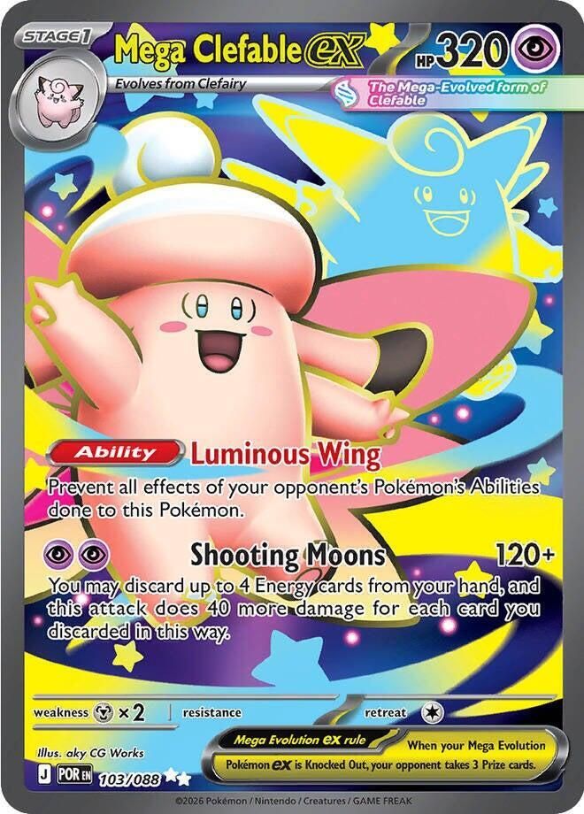 Mega Clefable ex 103 088 - ME03: Perfect Order Real Time Price Data.