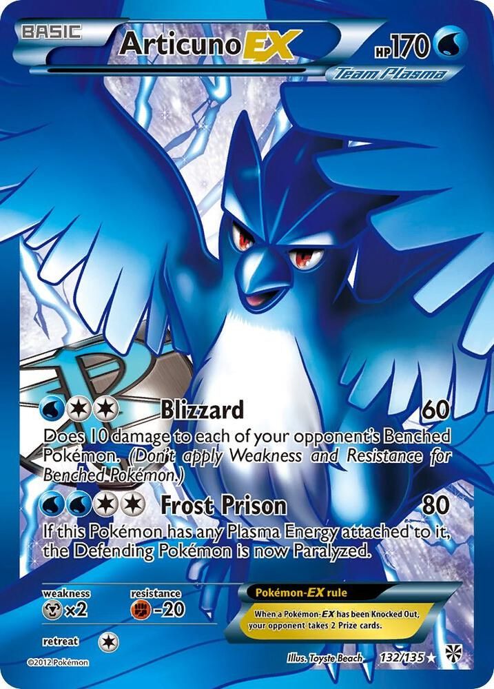 Articuno EX Team Plasma 132 Full Art - Plasma Storm Real Time Price Data.