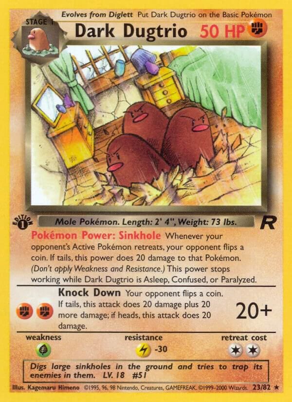 dark dugtrio pokemon card value 2000 Pokemon Team Rocket