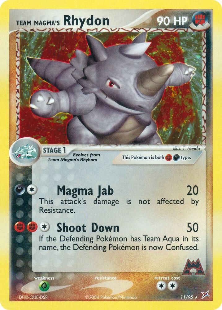 1995 rhydon pokemon card value Rhydon 22/95 - ex Team Magma vs Team Aqua - Reverse Holo main image 1