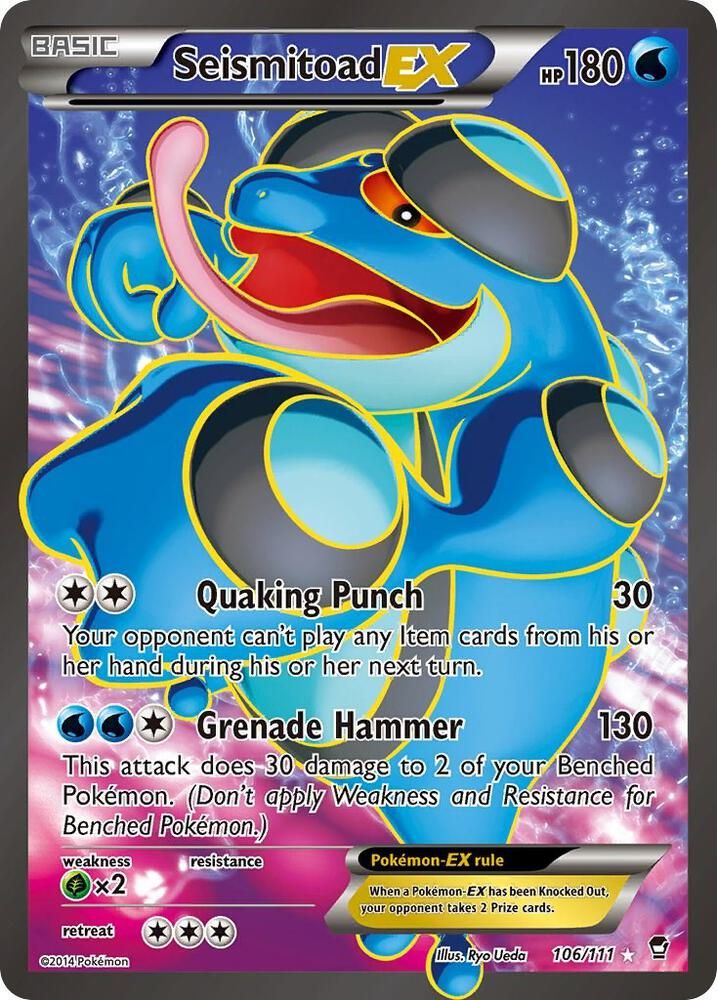 Seismitoad EX 106 Full Art - XY - Furious Fists Real Time Price Data.