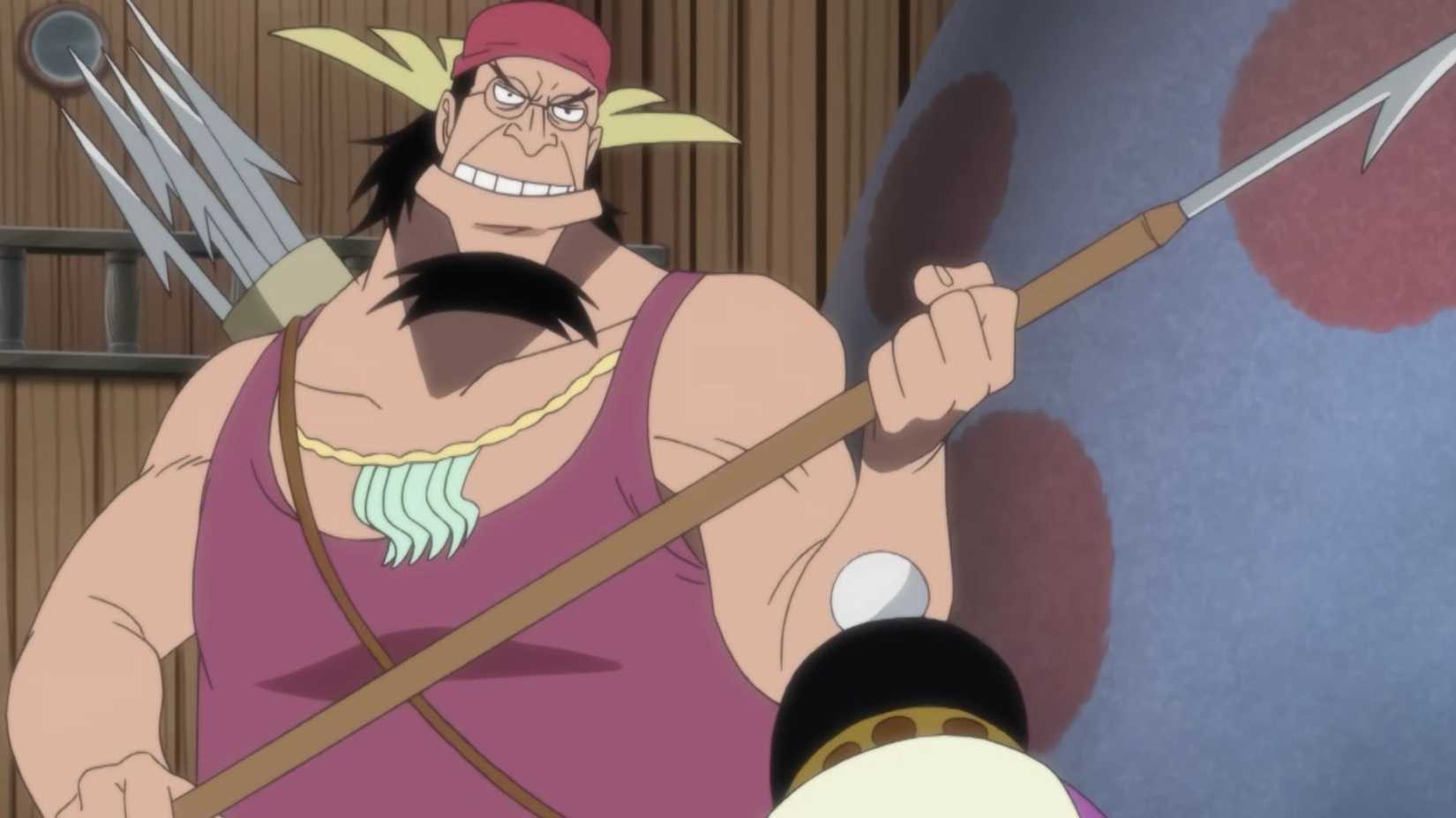 Un jeune Crocus tenant des harpons dans One Piece