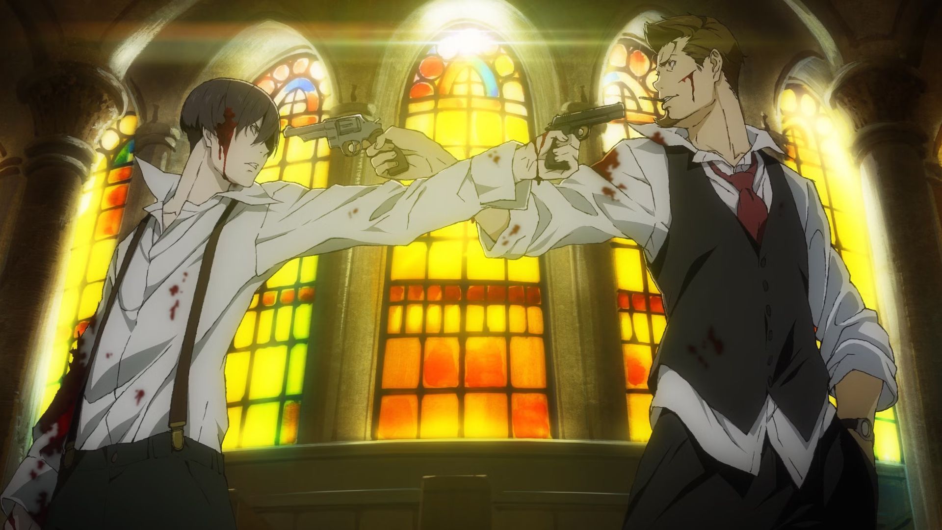 Angelo threatens Nero with a gun in 91 Days.