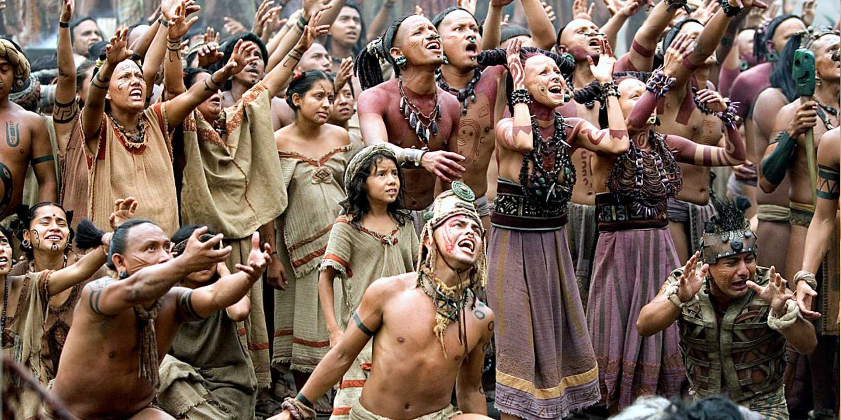 Members of a tribe wailing in Apocalypto.