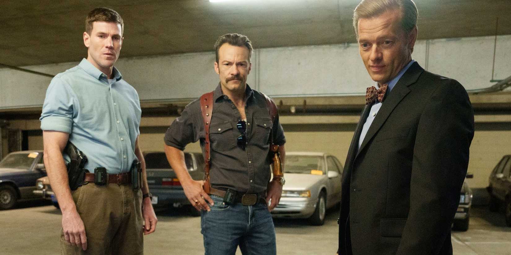 Austin Stowell as Gibbs Kyle Schmid as Mike Franks and Adam Campbell as Ducky in NCIS Origins Season 2 Episode 13