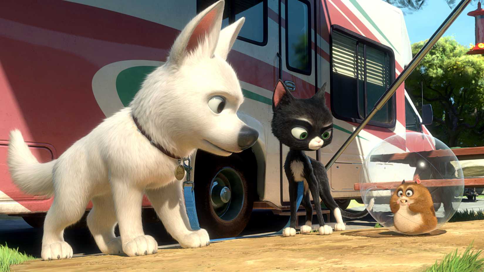 Bolt, Mr. Mittens, and Rhino in Bolt