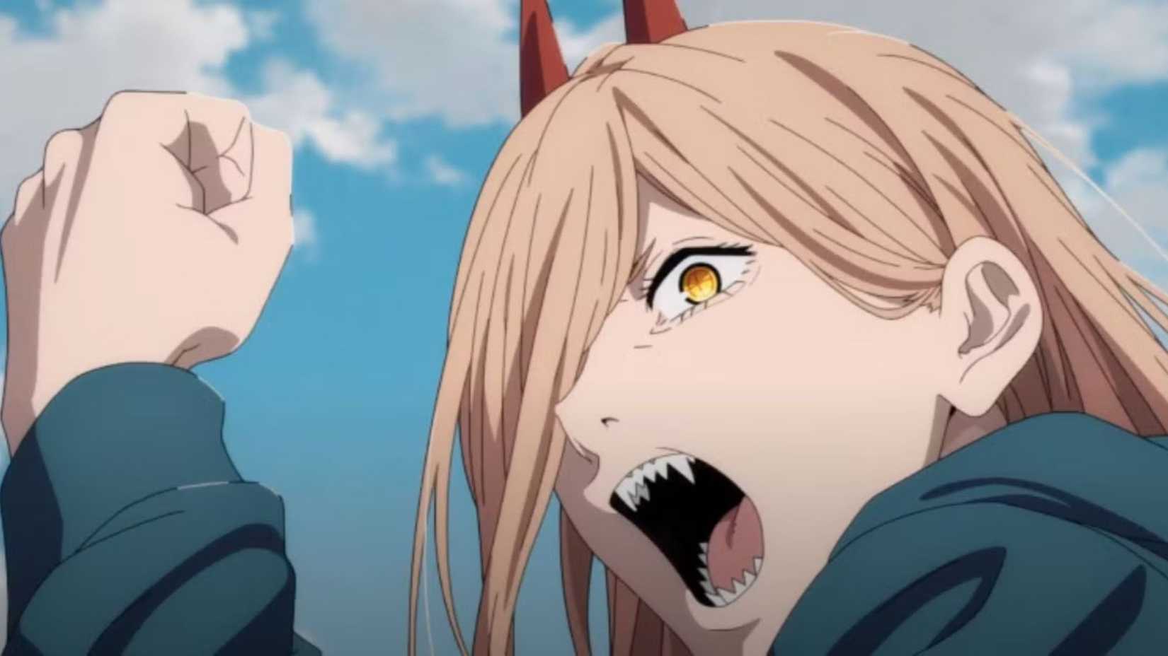 Power from Chainsaw Man anime shakes her first and bares her teeth.