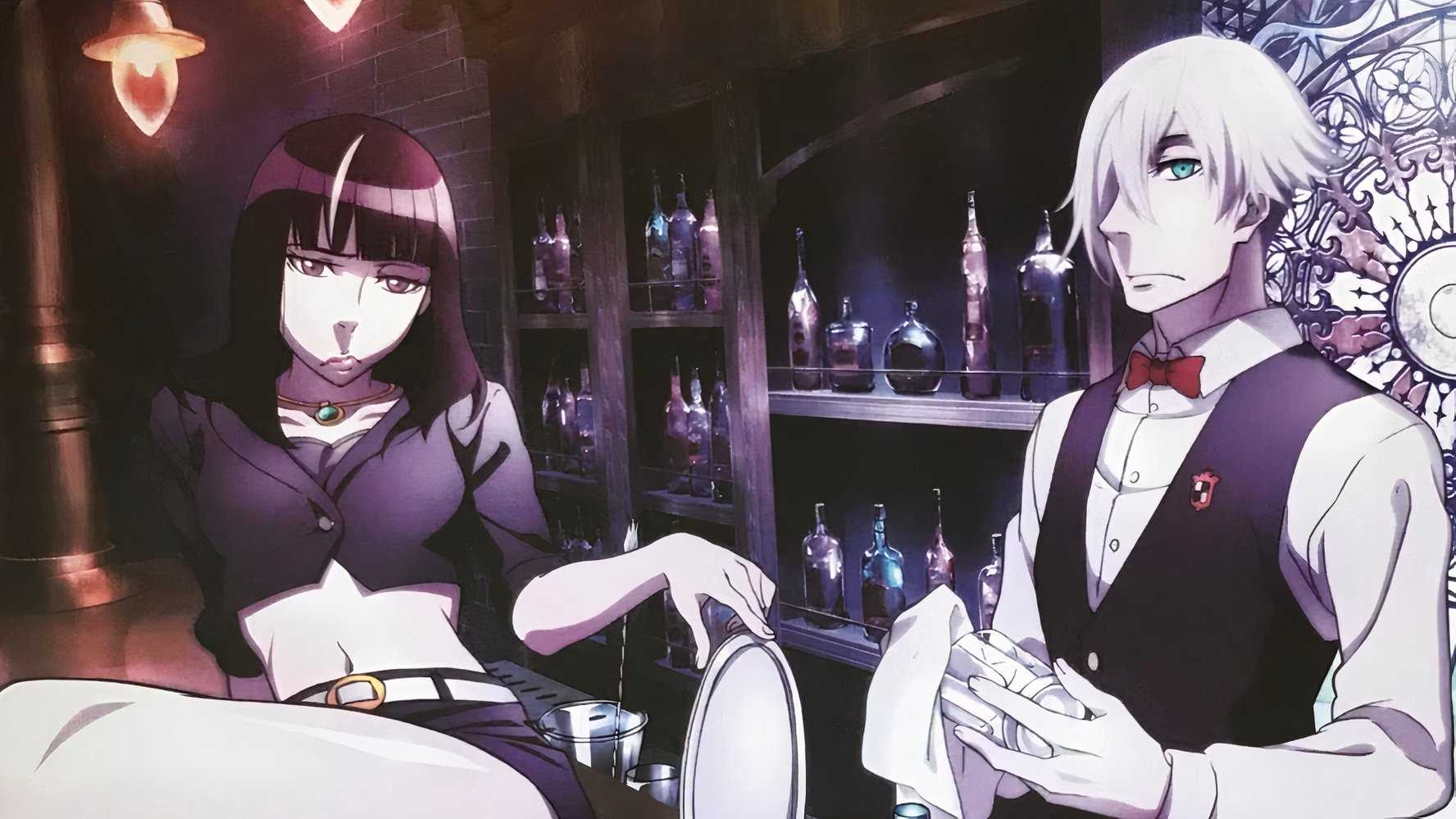 Decim and Chiyuki at the Quindecim bar in Death Parade