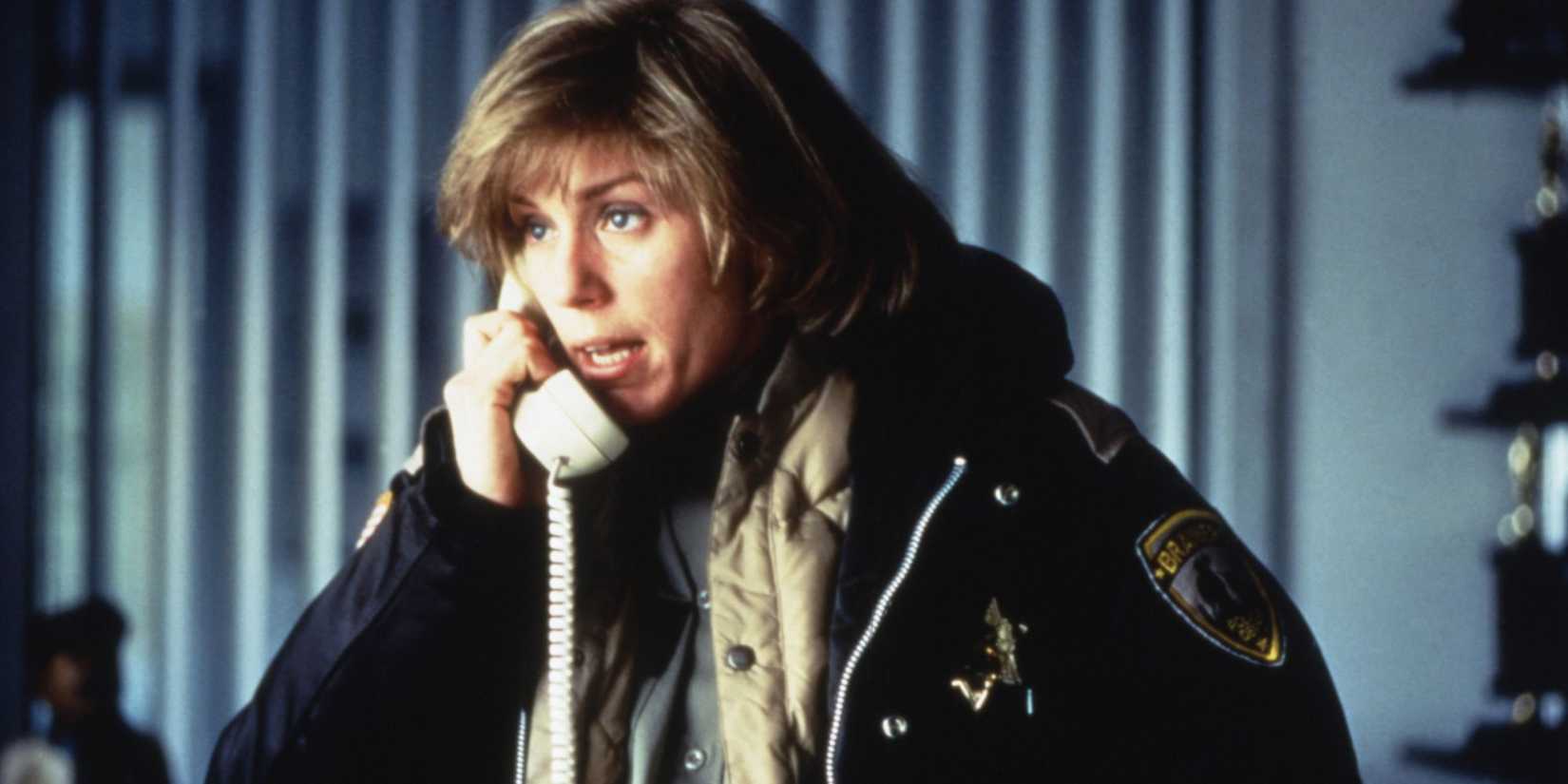 Frances McDormand on the phone in Fargo.