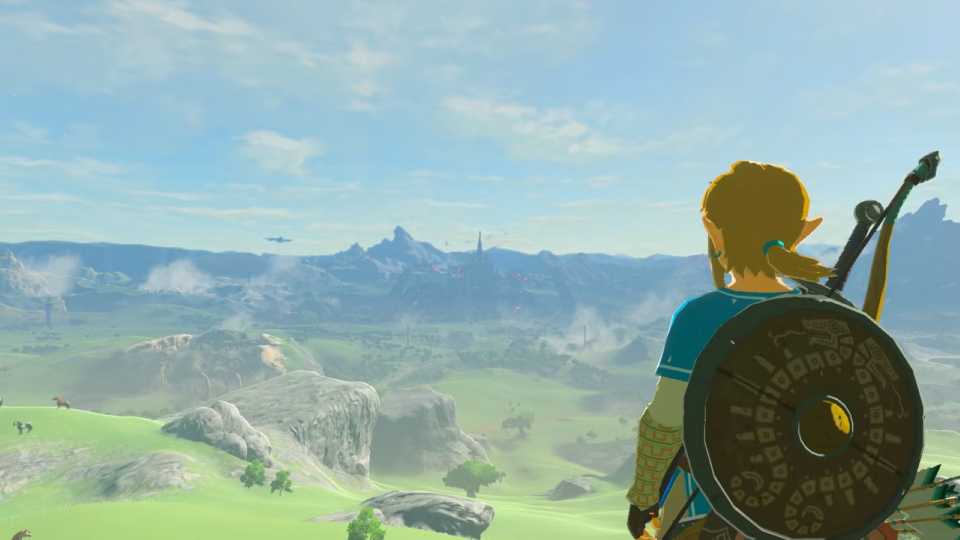 Link looks at the world map in breath of the wild