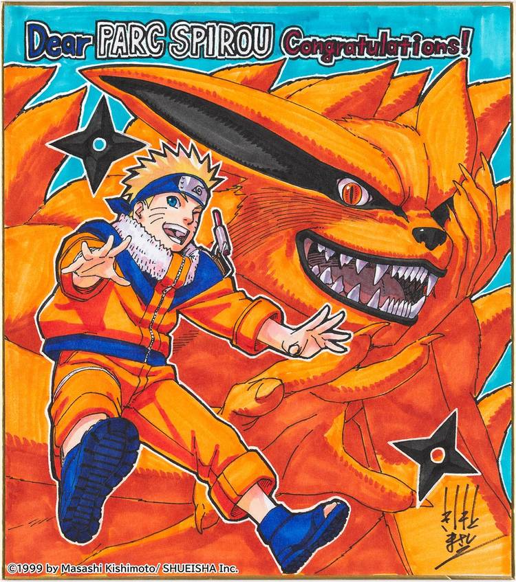 New Naruto and Kurama art by Masashi Kishimoto