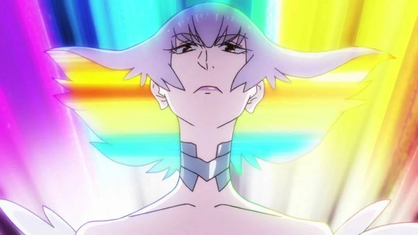 Ragyo Kiryuin glows with rainbow colors in Kill La Kill
