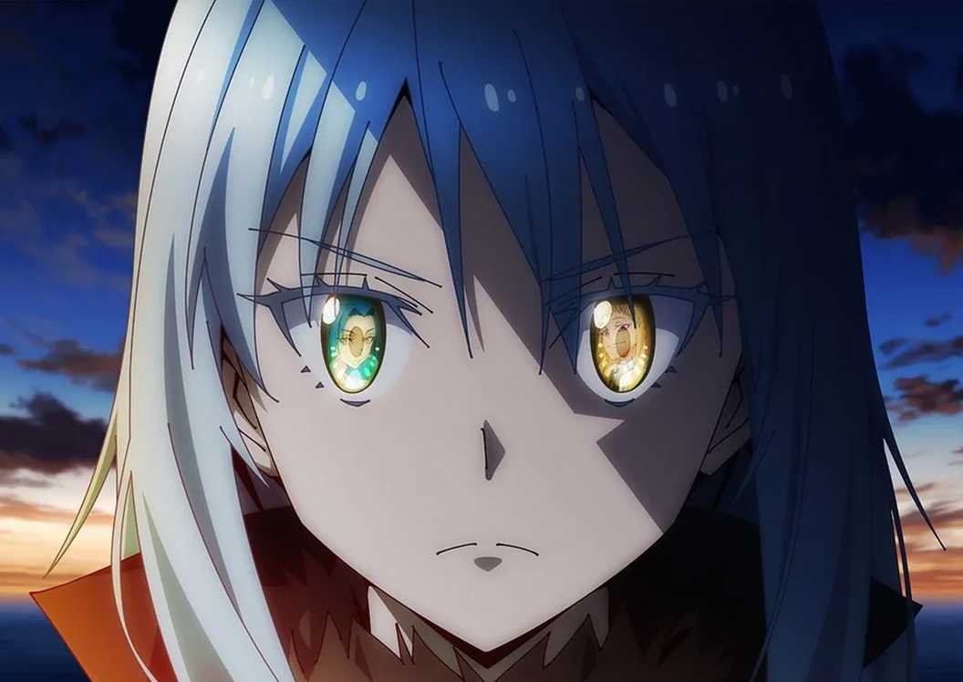 Rimuru Tempest gives a serious stare in That Time I Got Reincarnated as a Slime.