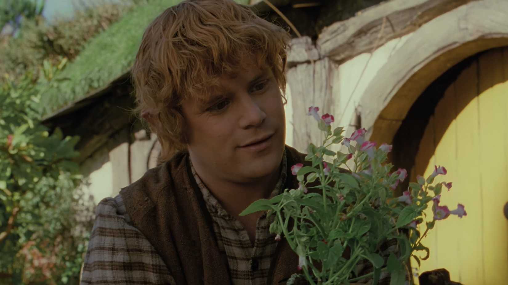 Samwise Gamgee gardening in The Lord of the Rings: The Fellowship of the Ring