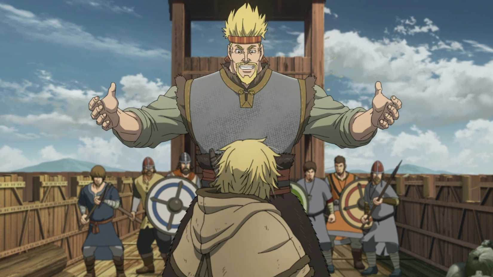 Thorkell le Grand affronte Thorfinn dans l'anime Vinland Saga