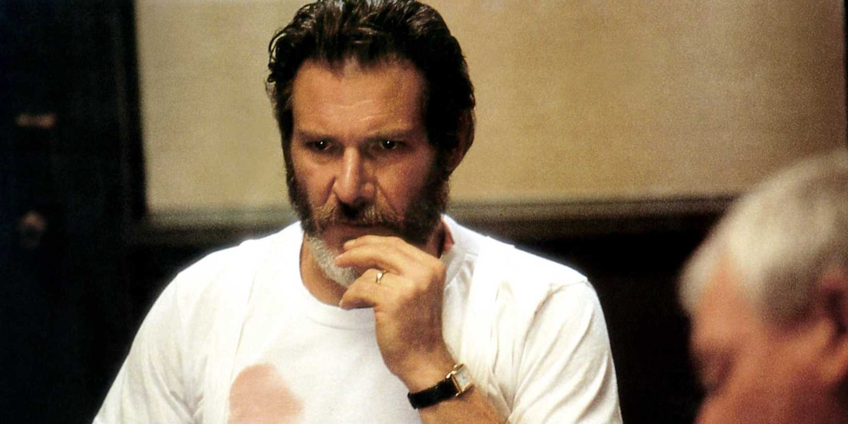 Harrison Ford with a beard in The Fugitive.