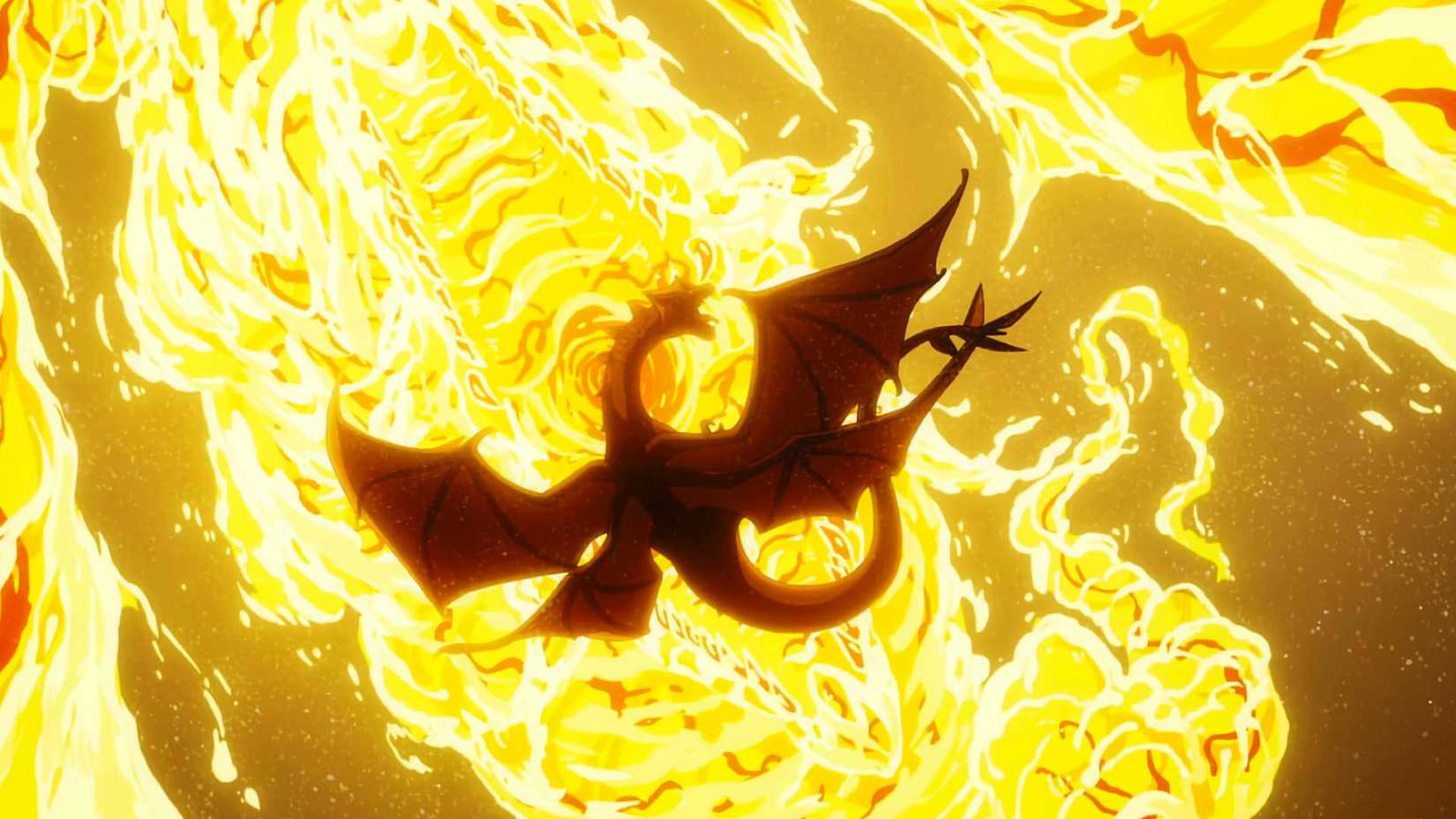 Le dragon d'eau de Qifrey avale le dragon bleu dans l'épisode 5 de Witch Hat Atelier.