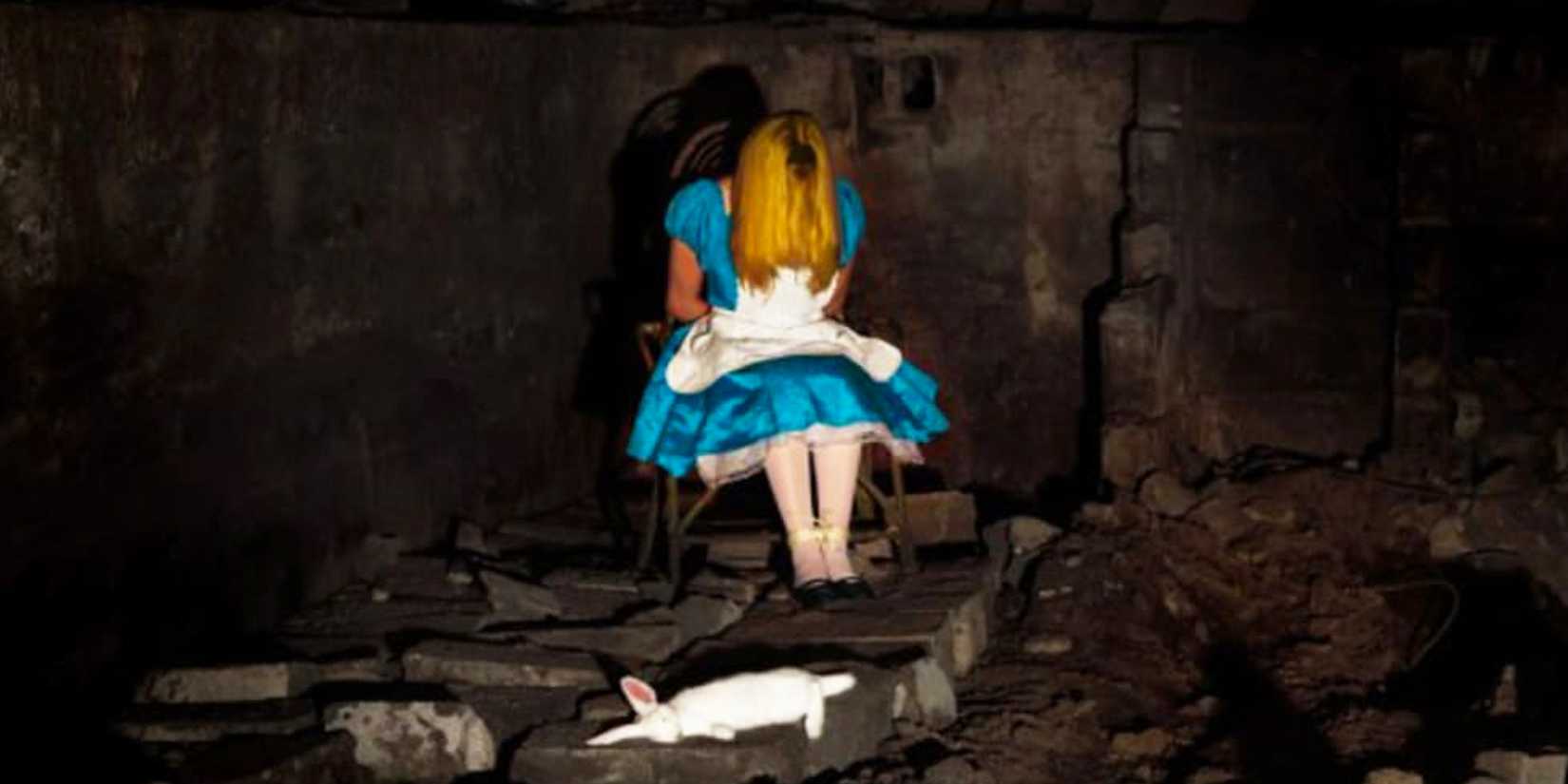 Woman tied up in the Abandoned by Disney creepypasta