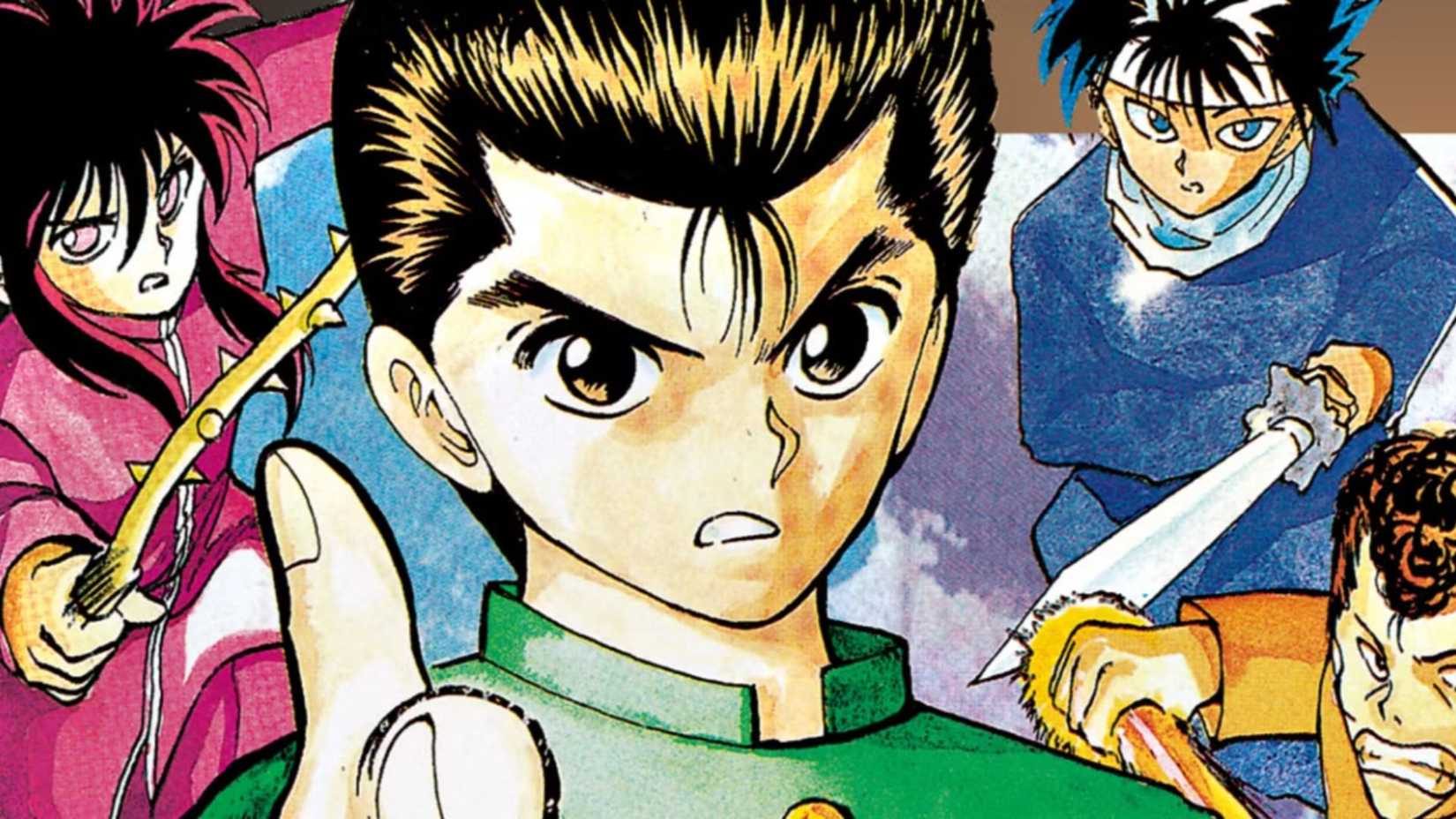 Yusuke et ses amis se préparent au combat dans le manga couleur Yu Yu Hakusho.
