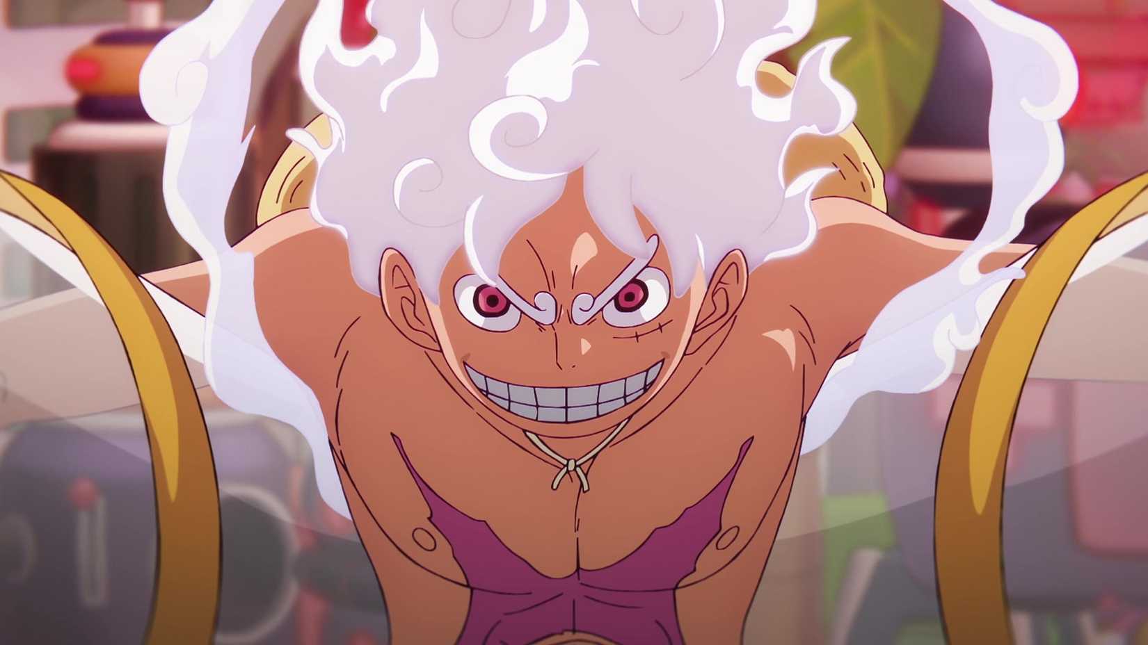 Gear 5 Luffy en action dans la série animée originale One Piece.