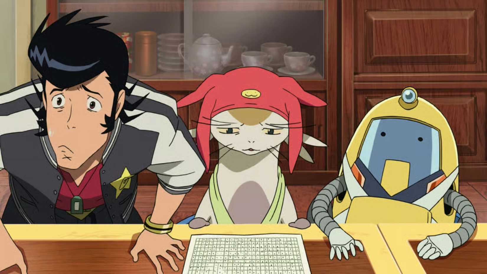 Dandy, Meow, and QT in Space Dandy anime