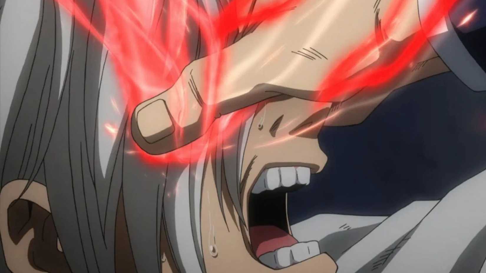 All For One forcibly transferring a quirk to his younger brother in My Hero Academia