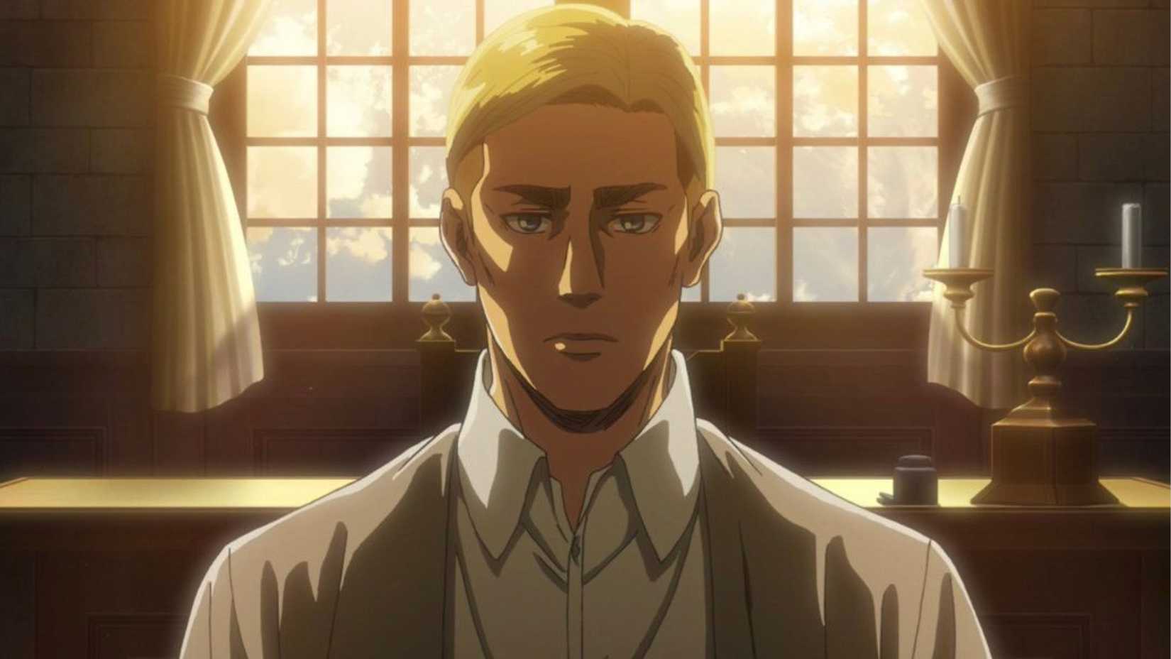Attack On Titan Erwin Sitting With Straight Face In Front Of Window