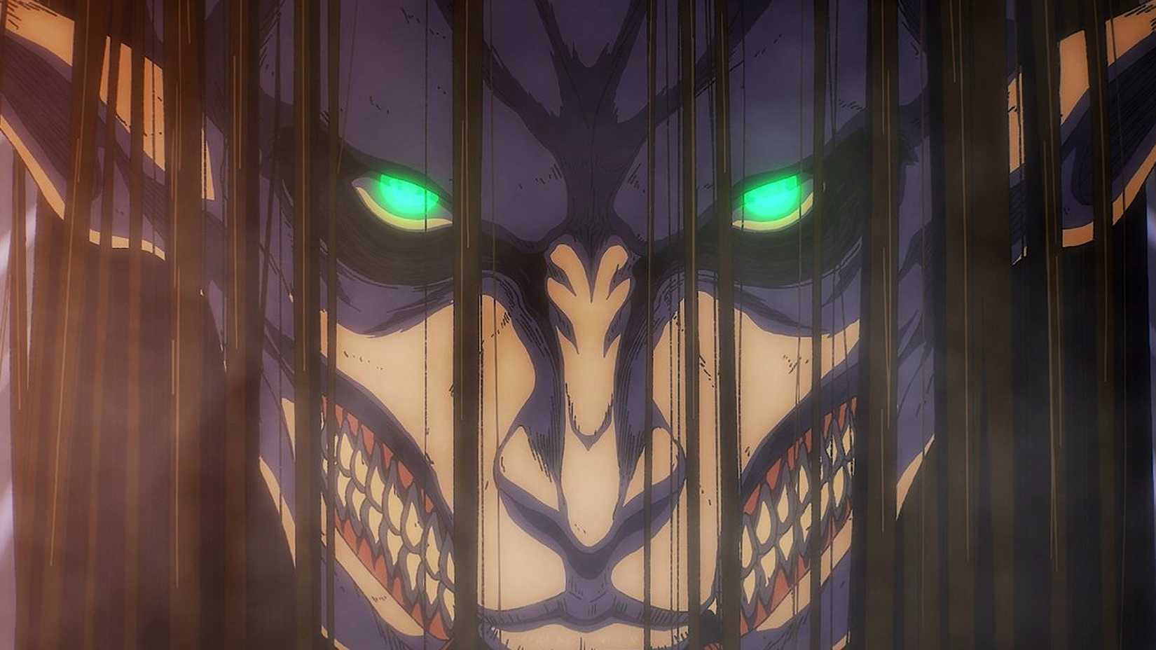 Le Titan d'Eren commande le Rumbling dans L'Attaque des Titans.