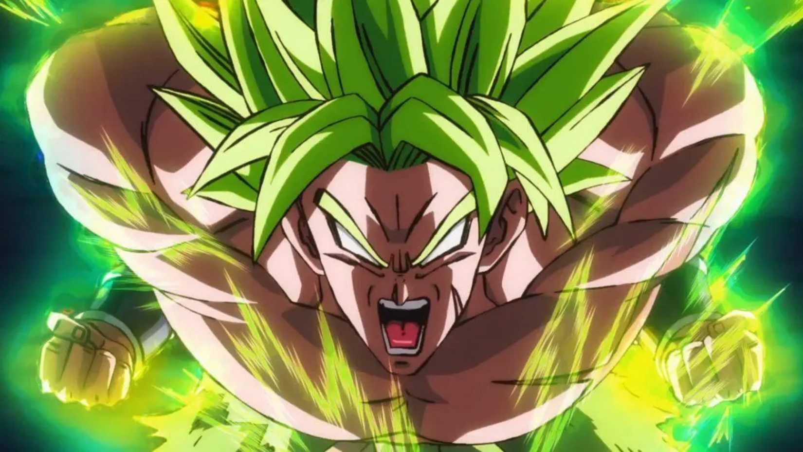 Broly attacking in his Super Saiyan form in Dragon Ball Super: Broly