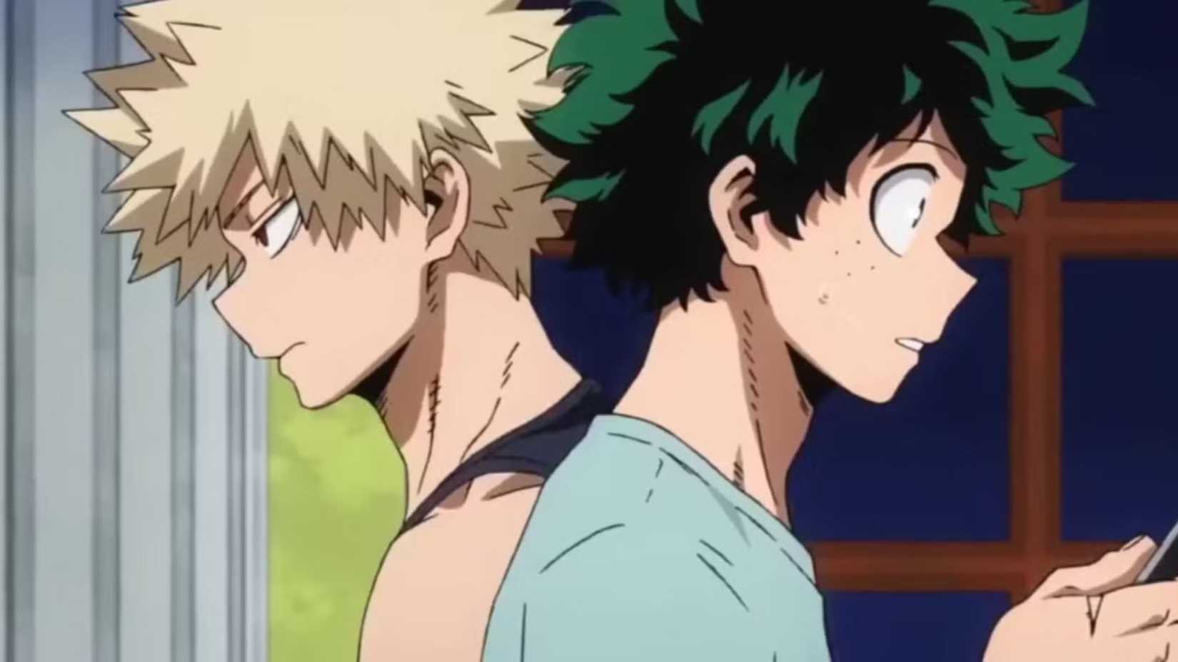 Bakguo Katsuki dit à Midoriya Izuku (Deku) de le rencontrer dehors dans My Hero Academia.