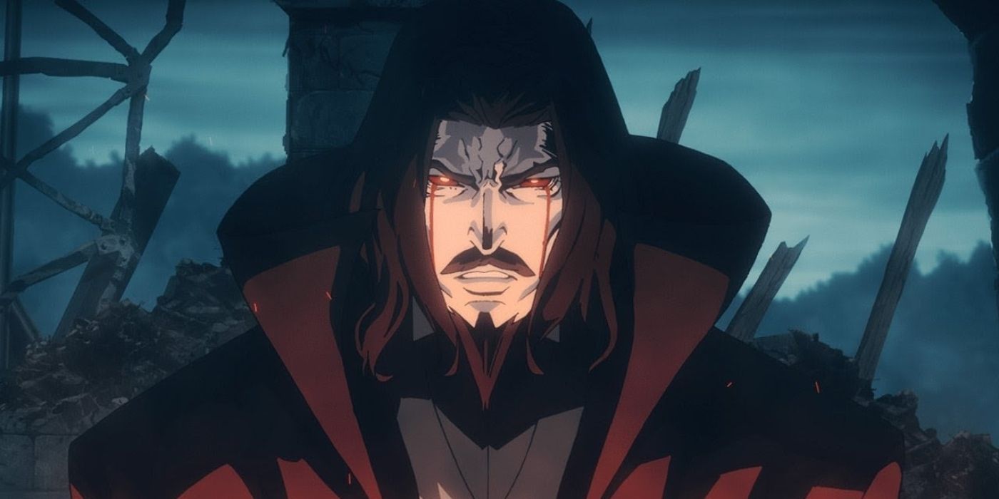 Dracula looks angry in Castlevania.