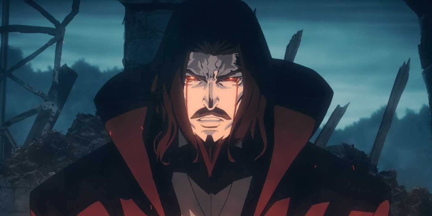 Dracula looks angry in Castlevania.
