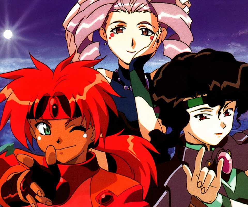 Rune and friends together in El-Hazard: The Magnificent World.