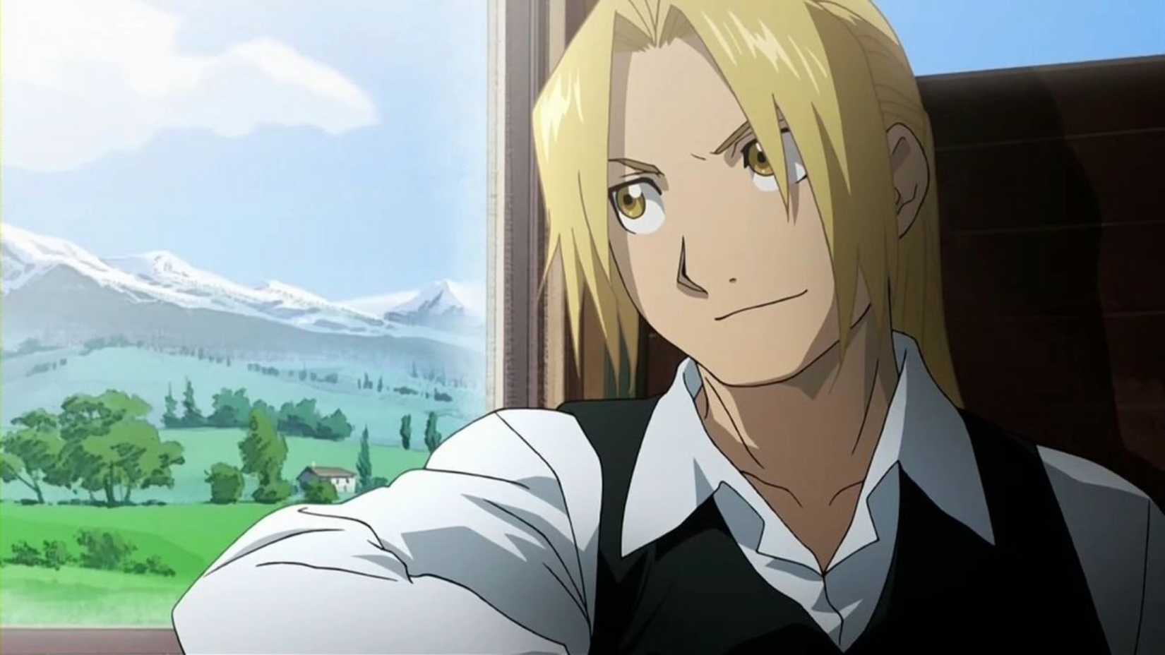 Edward Elric on a train Fullmetal Alchemist: Brotherhood.
