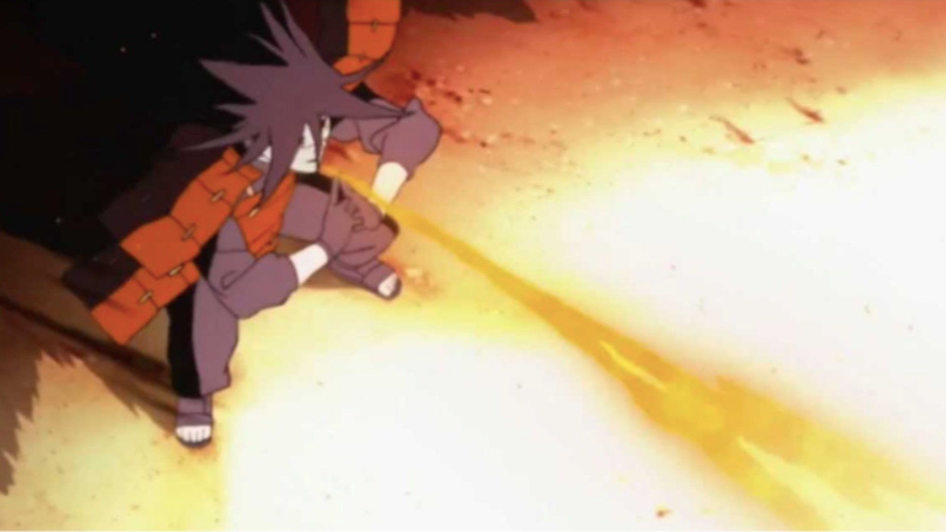 Madara Uchiha using a fire style attack in Naruto: Shippuden
