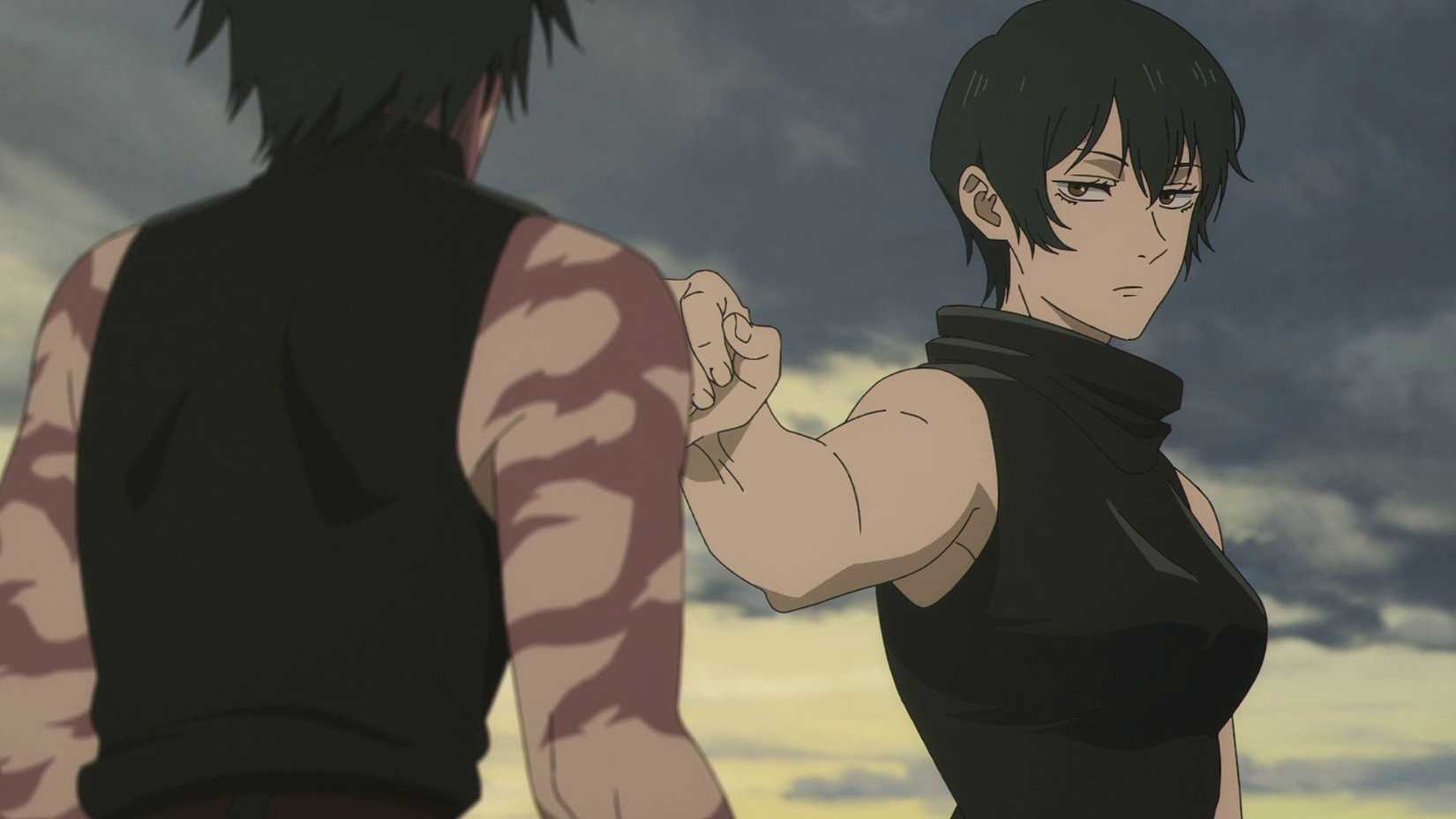 Maki and Mai Zenin face each other in Jujutsu Kaisen anime