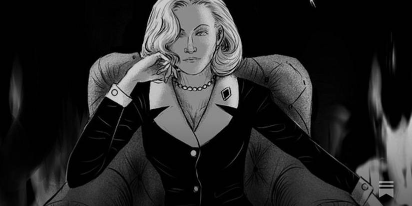 Melvina's Therapy shows melvina sitting calmly in armchair