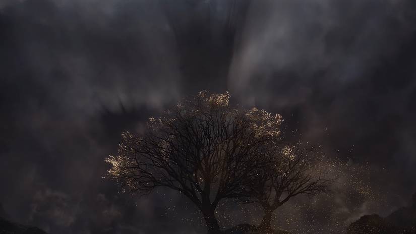 Morgoth's shadow over the Two Trees of Valinor from The Lord of the Rings: The Rings of Power