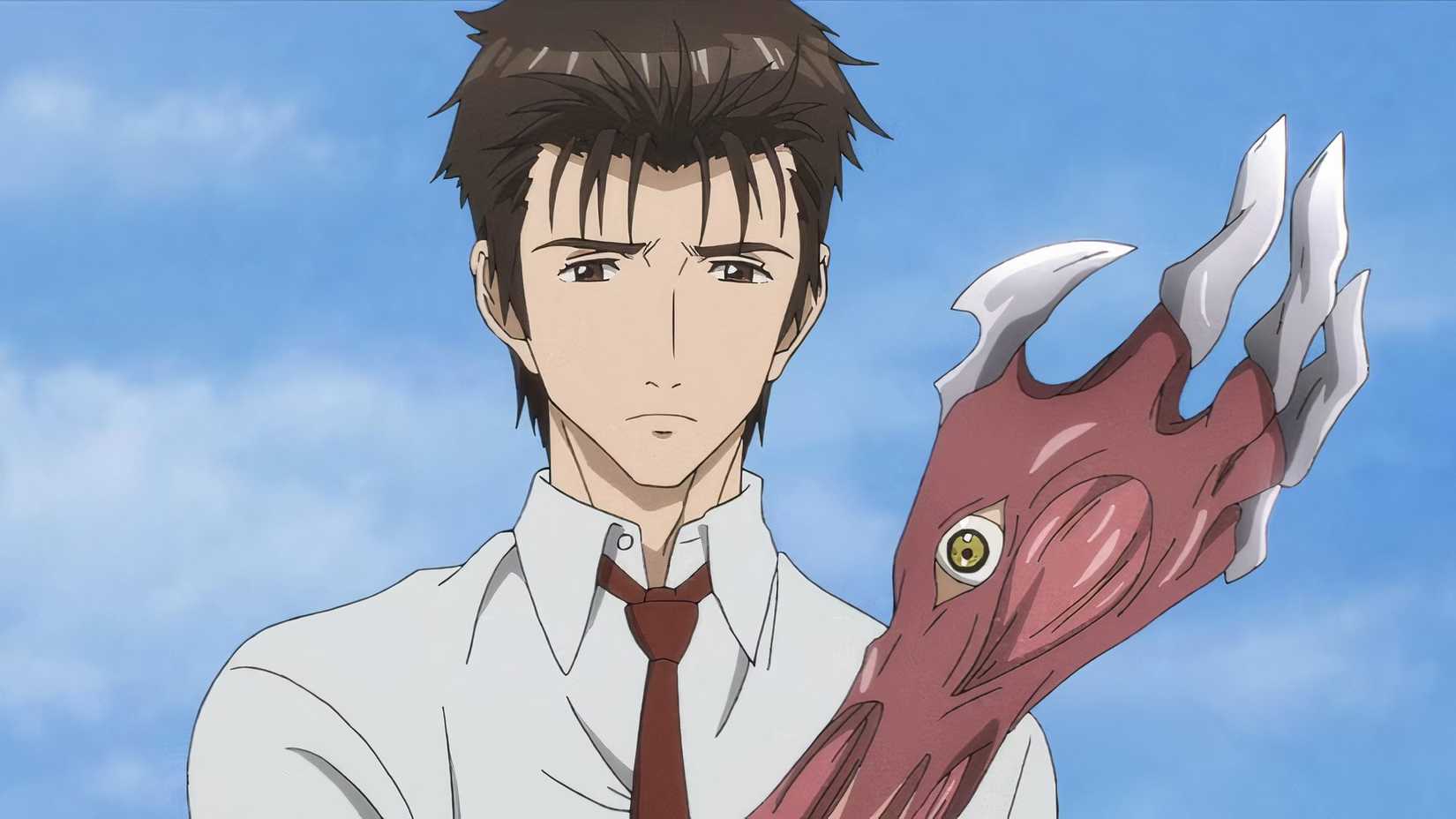 Parasyte the Maxim anime screenshot of Shinichi looking at his transformed arm