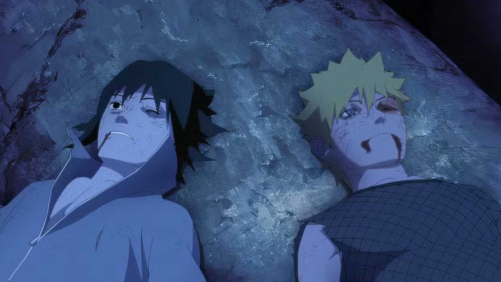 Sasuke and Naruto at the Valley of the End in Shippuden