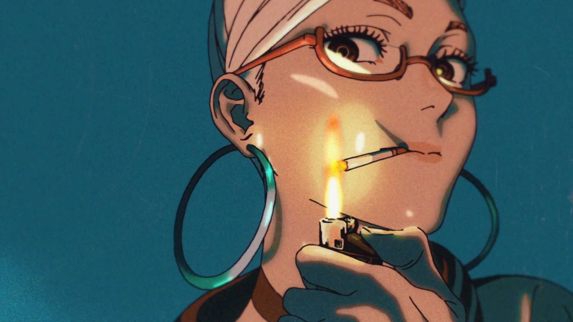 Seiko Ayase lighting a cigarette in Dandadan's theme song