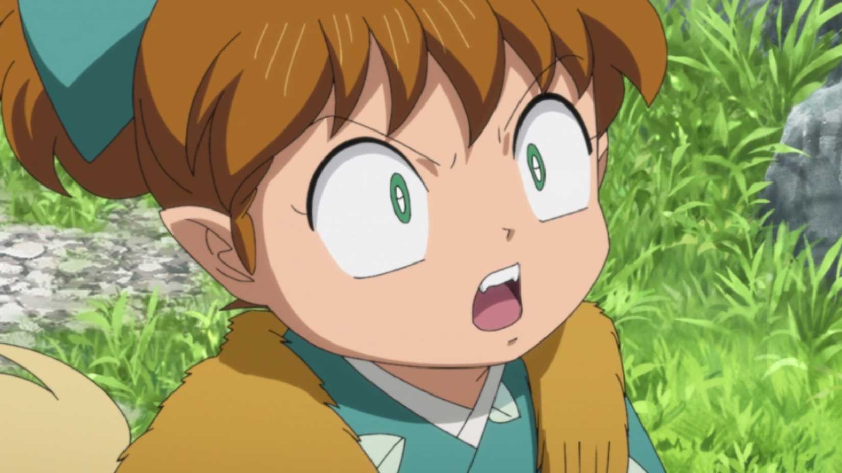 Shippo looking stunned and angry Inuyasha