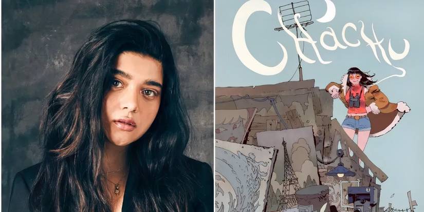 Iman Vellani headshoot next to Chachu Cover