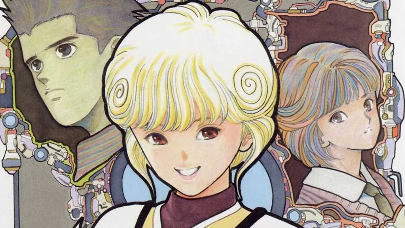 Video Girl Ai cover showing Ai Amano smiling while Yota Moteuchi and Moemi Hayakawa are behind her